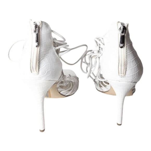 SAM EDELMAN Adella Strappy White Leather Heeled Sandals Size 11M - Picture 5 of 7
